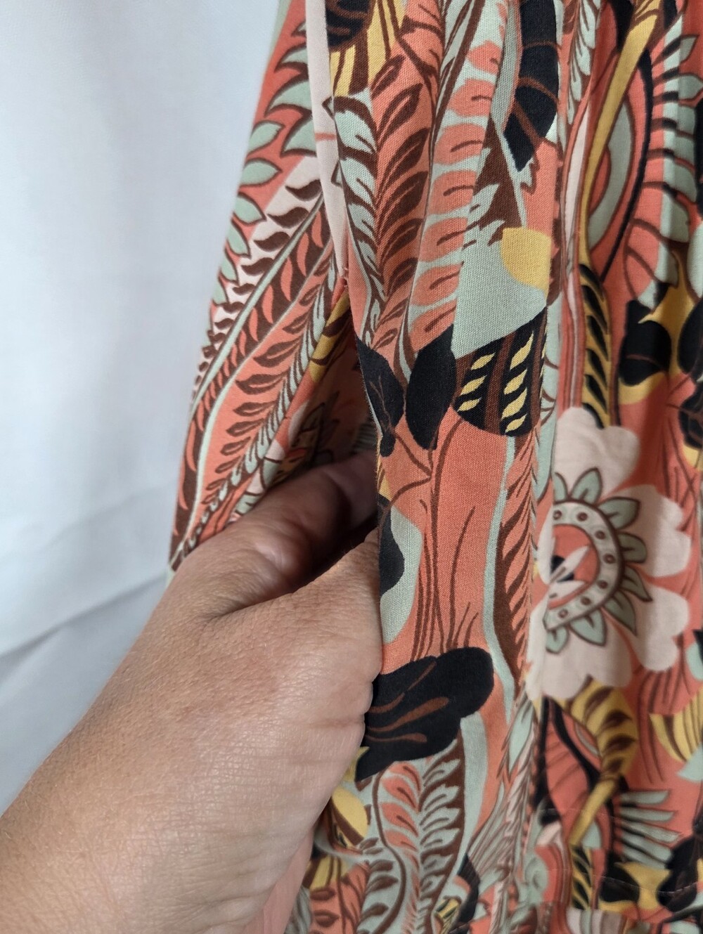 Anthropologie Somerset Warm Motif Floral Tiered Maxi Dress Short Sleeve Sz M - Picture 5 of 12